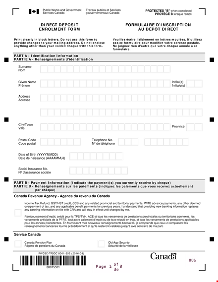 enrol for direct deposit with our convenient form template | secure and easy |{institution name} template