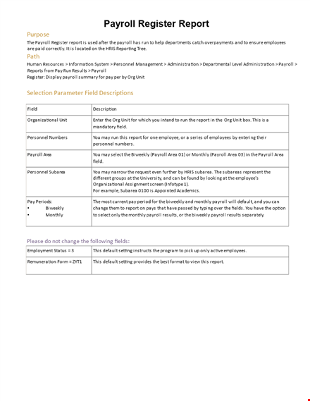 employee payroll register template - easily track and manage payroll reports for each period template