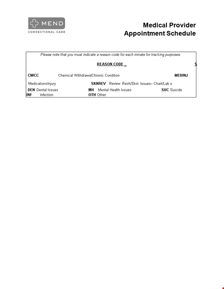 printable medical appointment scheduling template