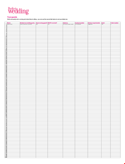 easily manage your wedding guest list - invite exactly the number of guests you want | template template