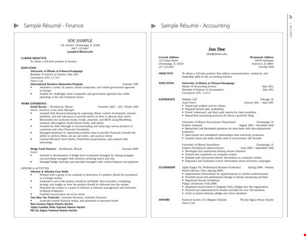 sample accounting resume objective - university, anytown, illinois | champaign template