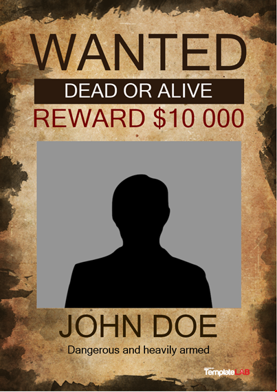 wanted poster template | create customized wanted posters online template