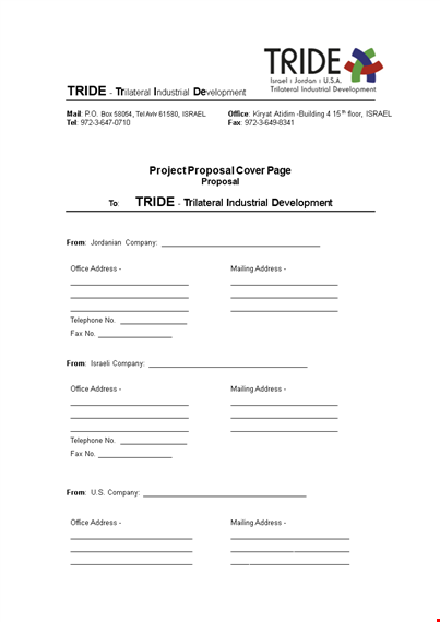 project proposal cover page template
