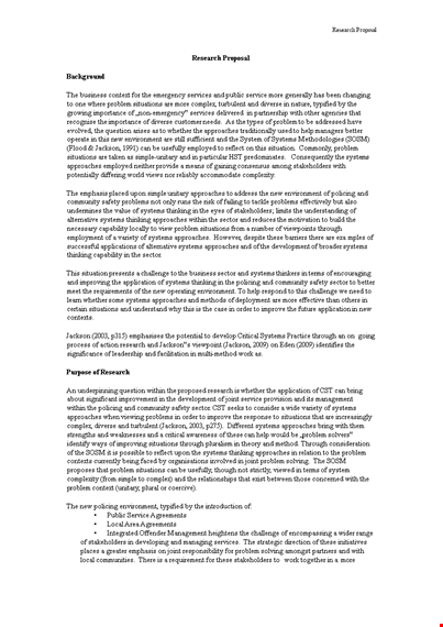 research methodology proposal sample: effective research systems, approaches, and problem solving template