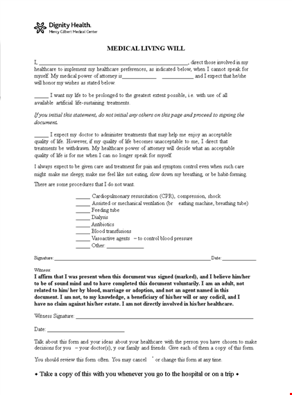 download a free living will template - protect your healthcare wishes template