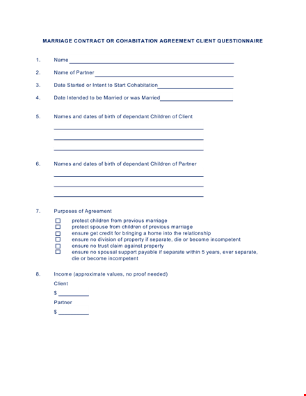 marriage contract template | protect your client's values & partner | approximate template