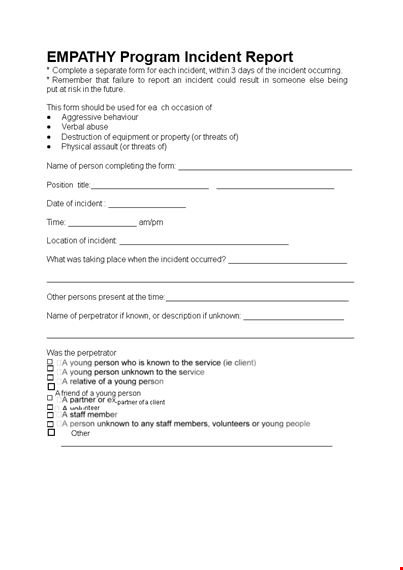 incident report template | property and personal incidents template