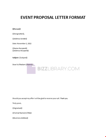 event proposal format and letter template