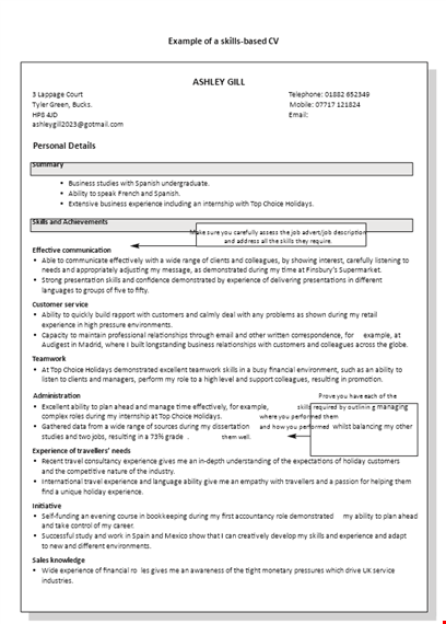 professional resume skills example template