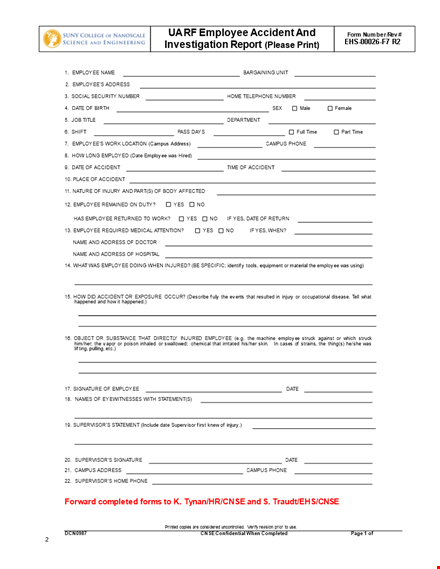 employee accident and investigation report template