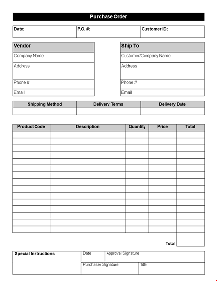streamline your order process with our easy-to-use company order form template template