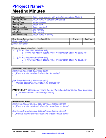 effortlessly organize your meetings with our meeting minutes template template