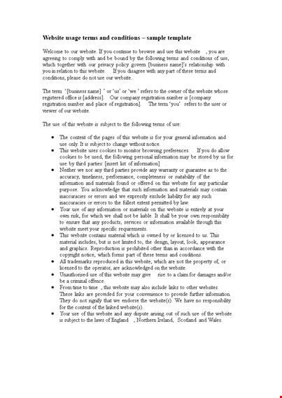 expertly drafted terms and conditions template for your website - get legal protection now template