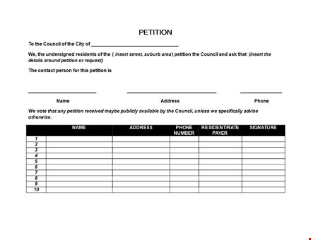create an effective council petition with our petition template template