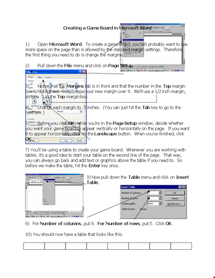 monopoly game board template - create a customized board with clickable cells and table template