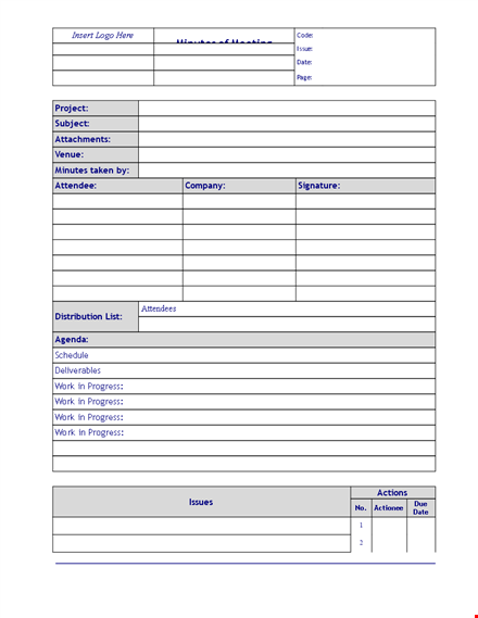 meeting minutes template - streamline your project progress template