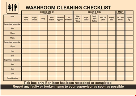 Printable Bathroom Cleaning Checklist