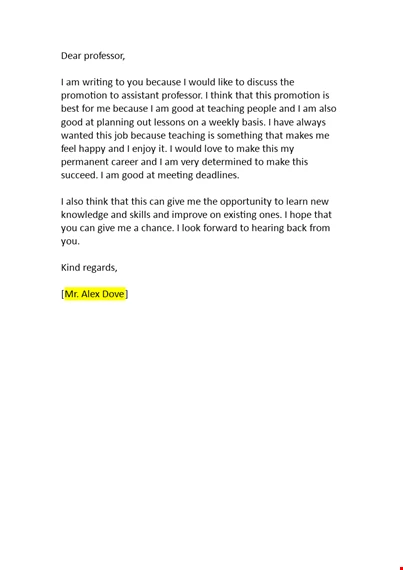 Application For Assistant Professor
