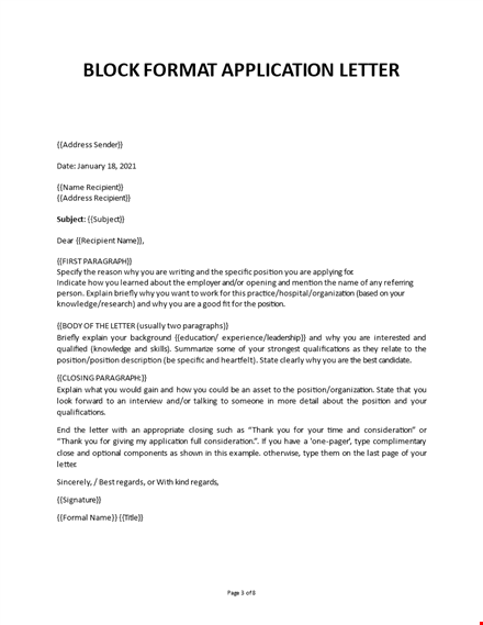 Block Format letter
